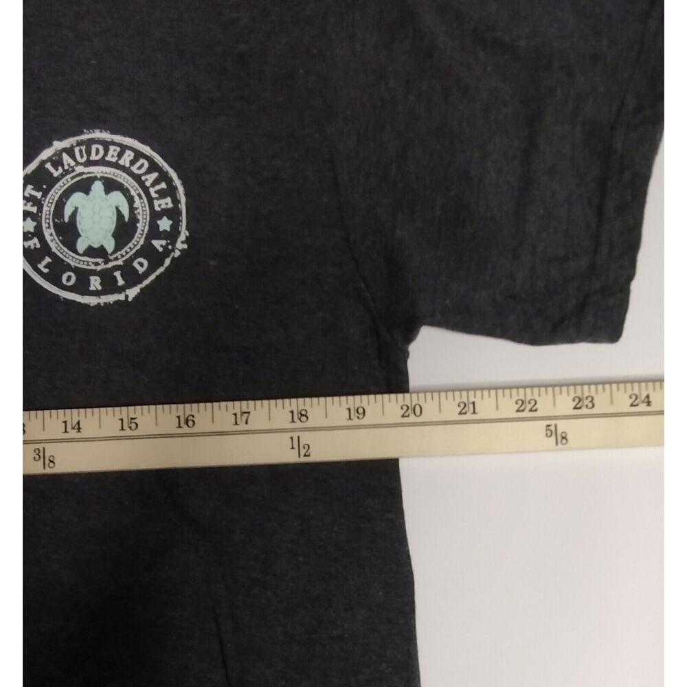 Surf Style Fort Lauderdale Florida Sea Turtle T-Shirt Heather Gray Medium - Picture 6 of 7